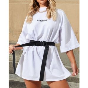 Oversized T-Shirt Dress (Belt sold separately)